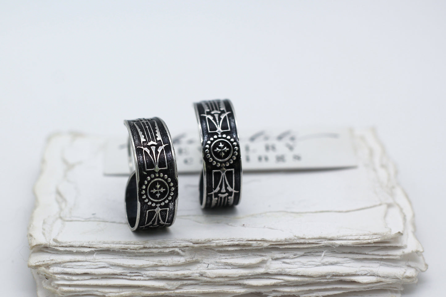 Art Nouveau Scroll Hoops Sterling Silver