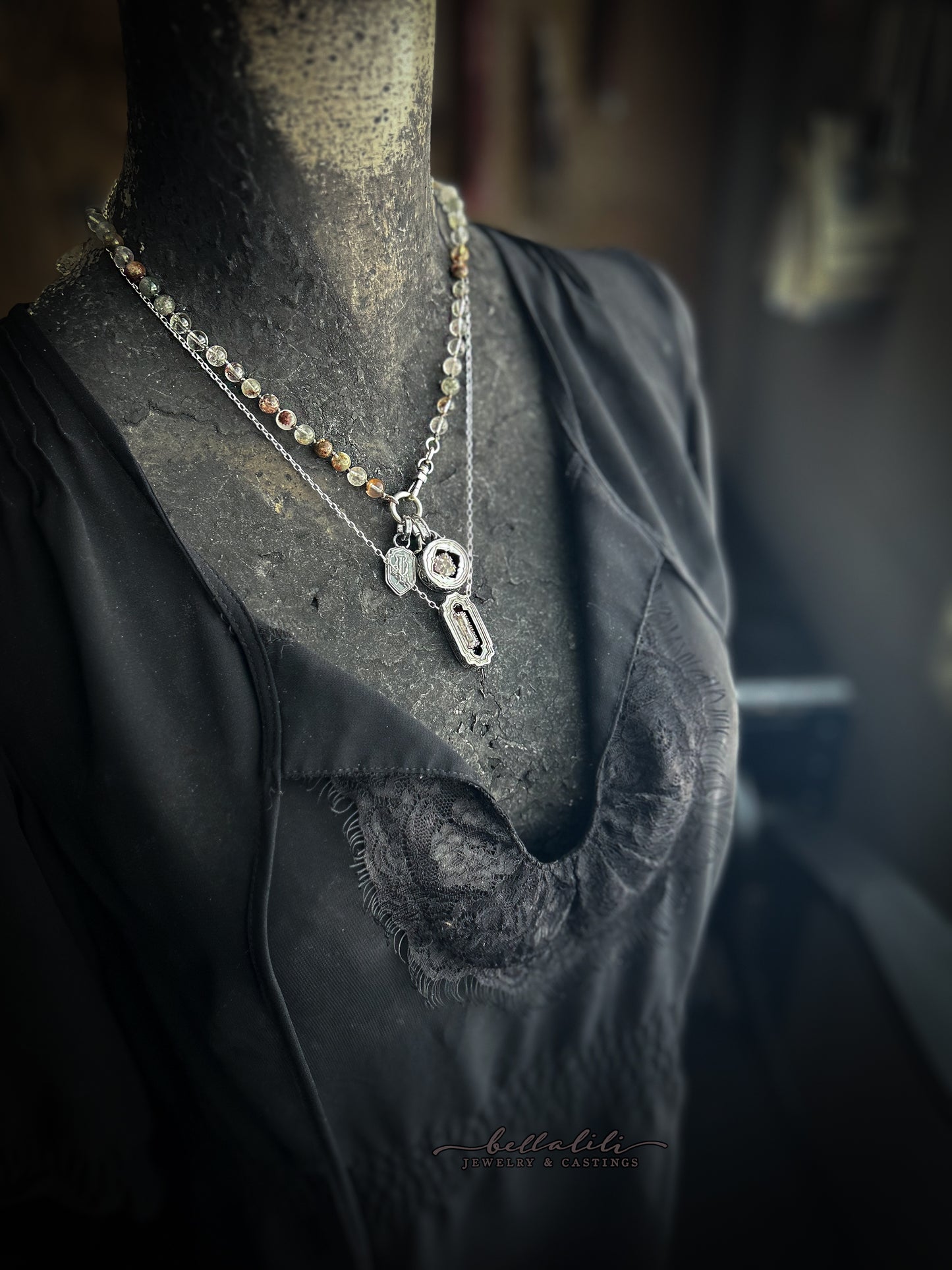 Ambry, Shadowbox No1, Kunzite & Sterling Pendant