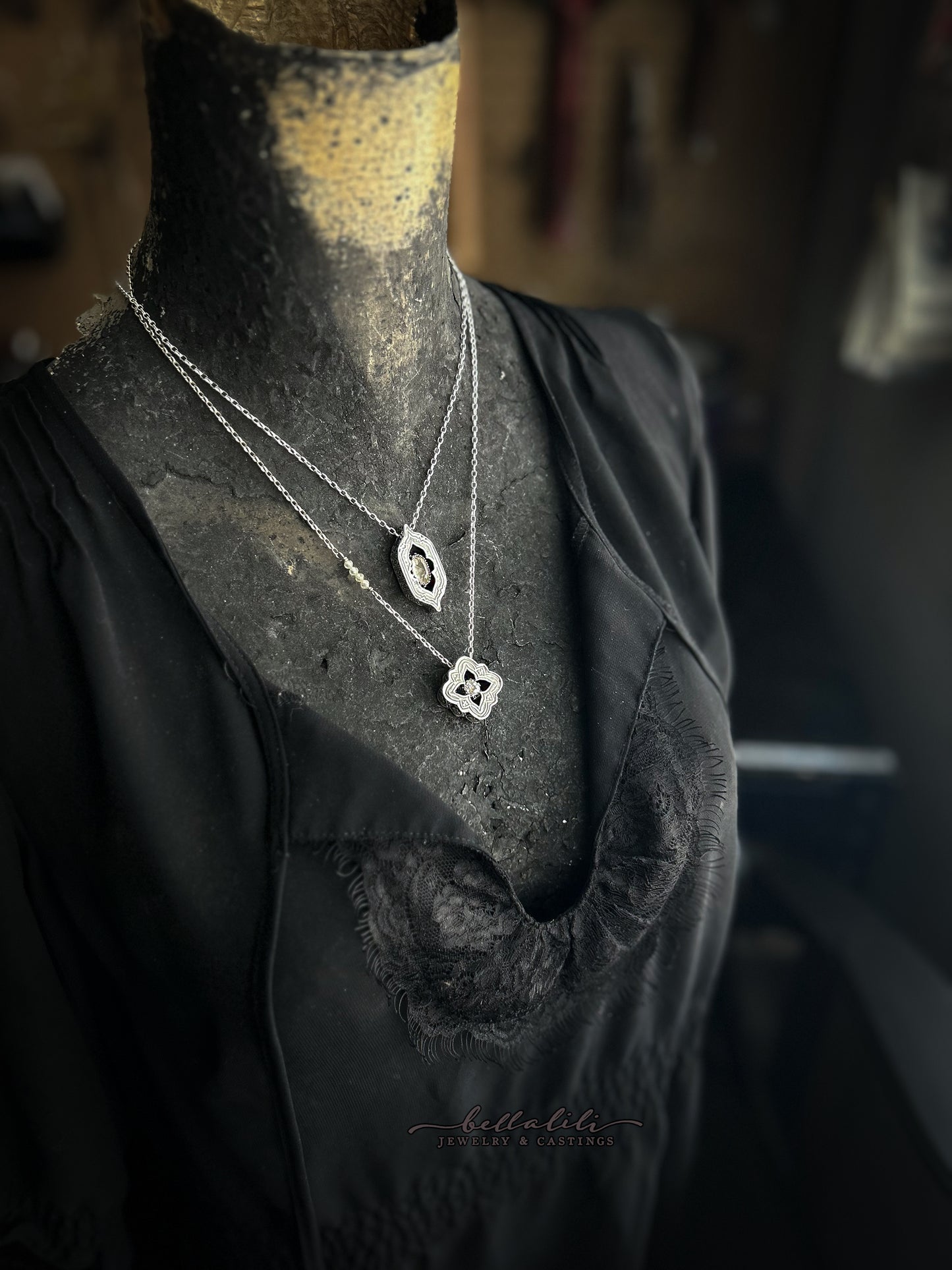 Ambry, Shadowbox No4, Kunzite & Sterling Pendant