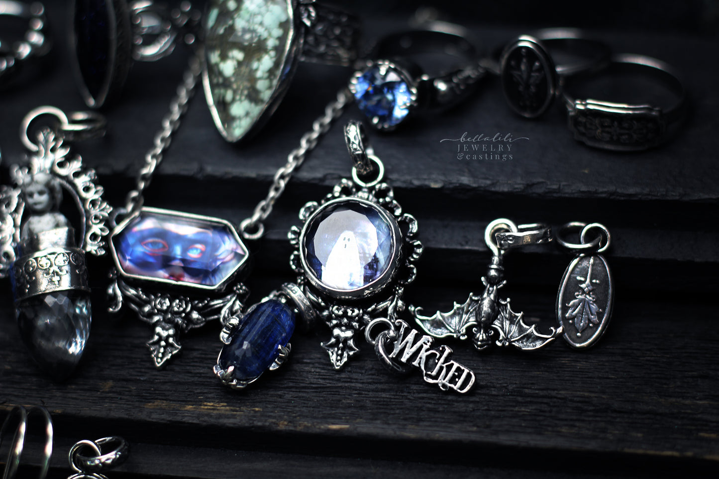 Hanging Bat Sterling Pendant