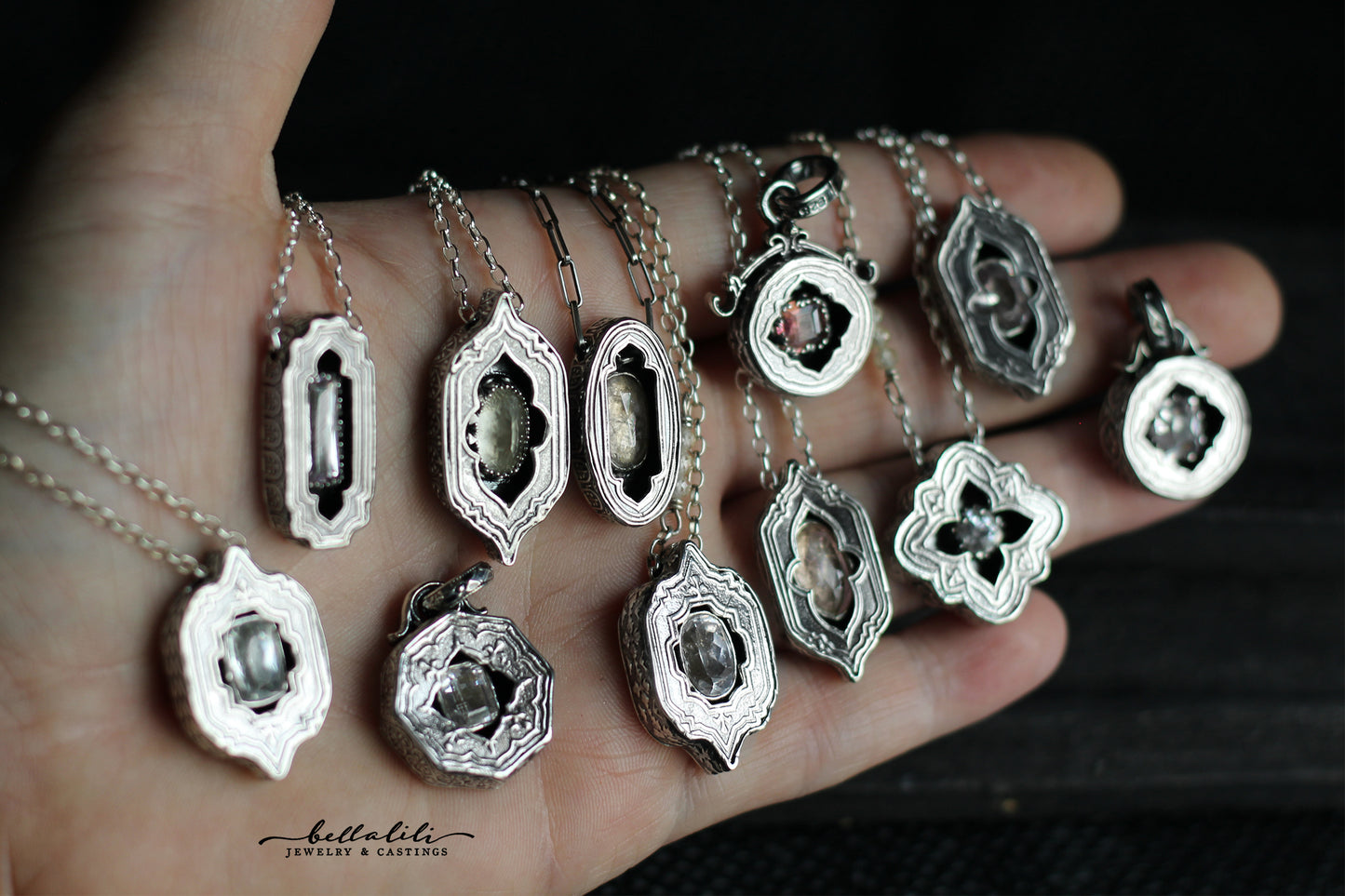 Ambry, Shadowbox No1, Kunzite & Sterling Pendant