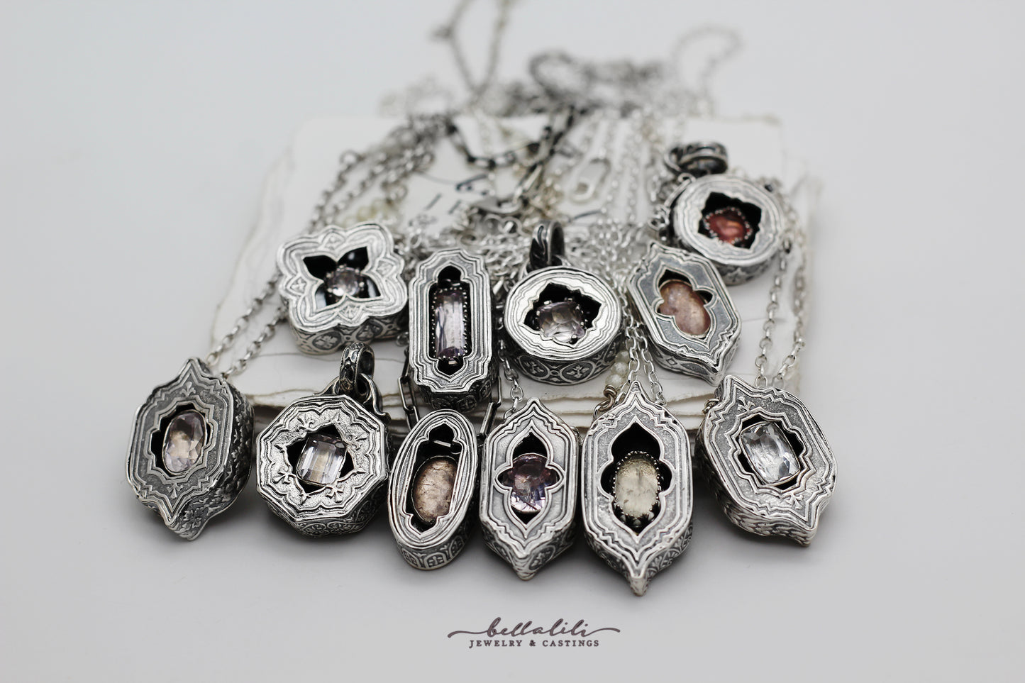 Ambry, Shadowbox No1, Kunzite & Sterling Pendant