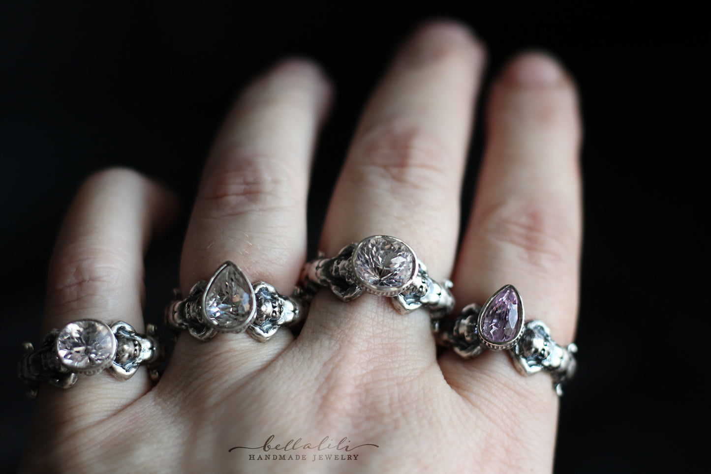 3.85ct Kunzite Solitaire Ring, Sterling Silver, Sized to Order