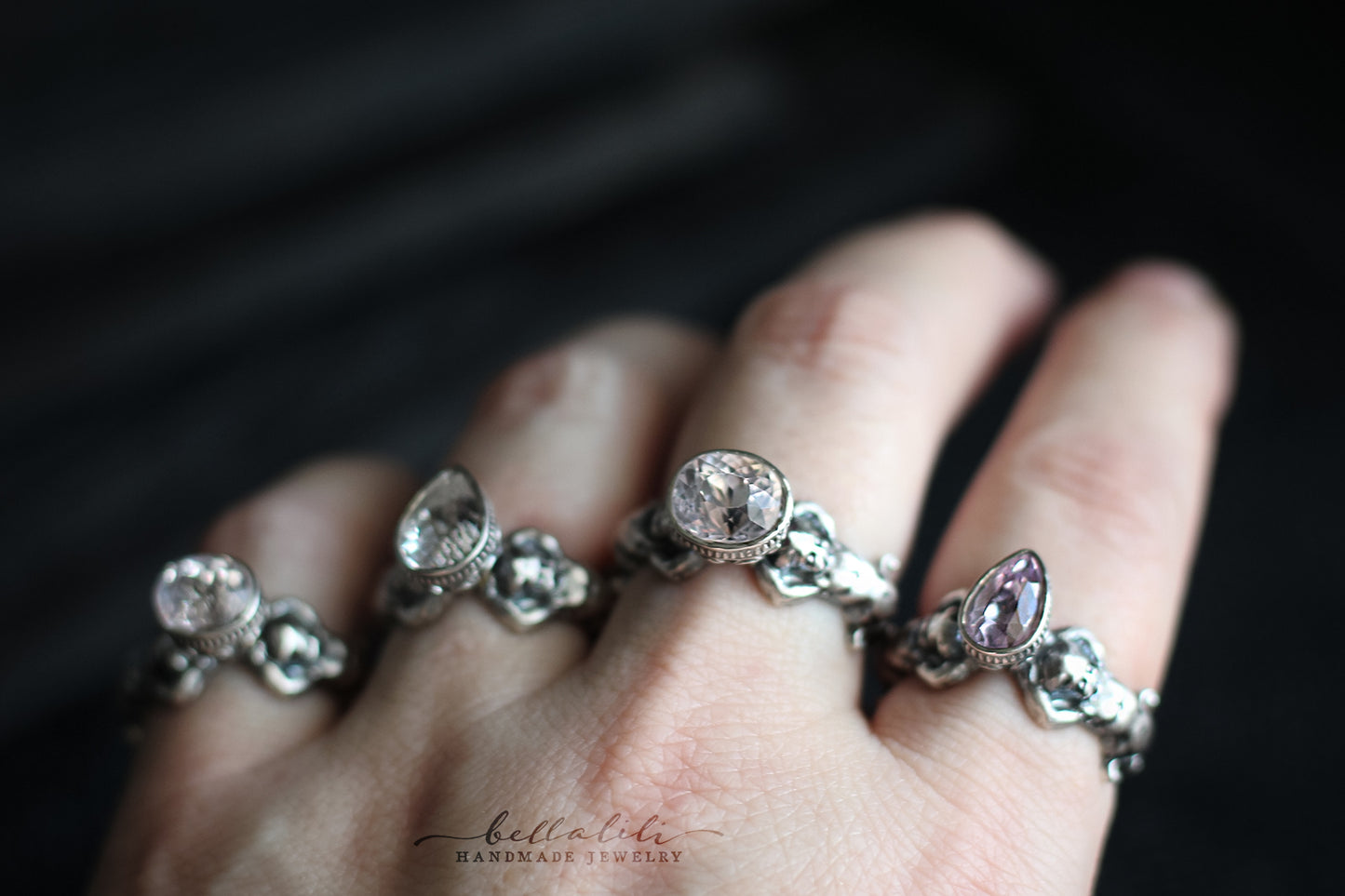 2.25ct Kunzite Solitaire Ring, Sterling Silver, Sized to Order