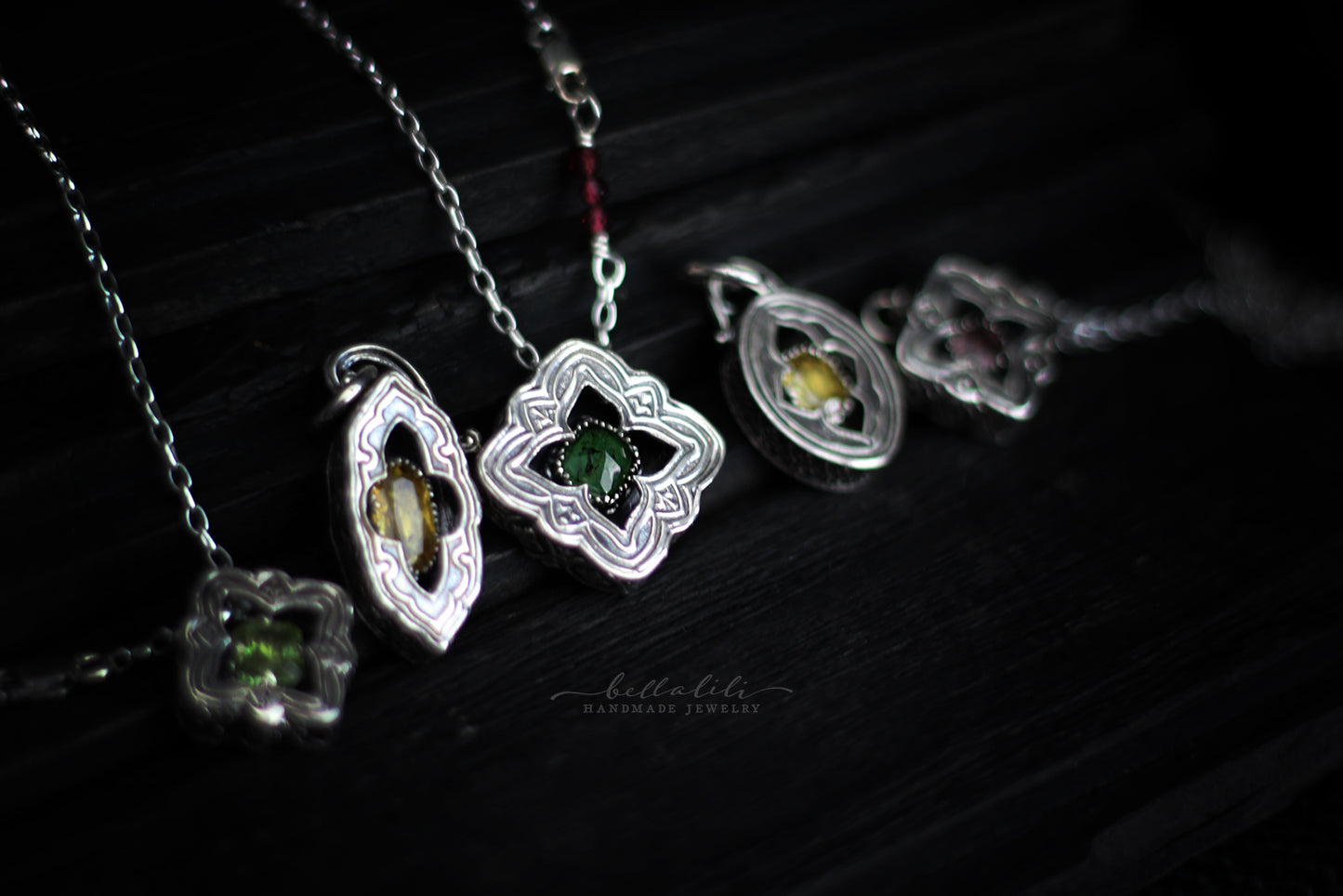 Elixirleaf, Shadowbox No3, Sphene & Sterling Pendant