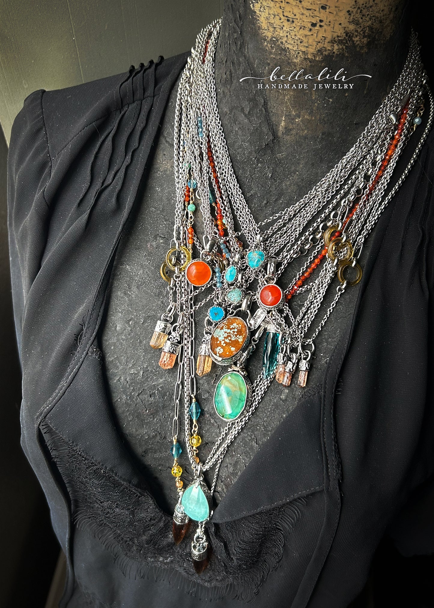 The Orangery Mini Turquoise Charm Necklaces