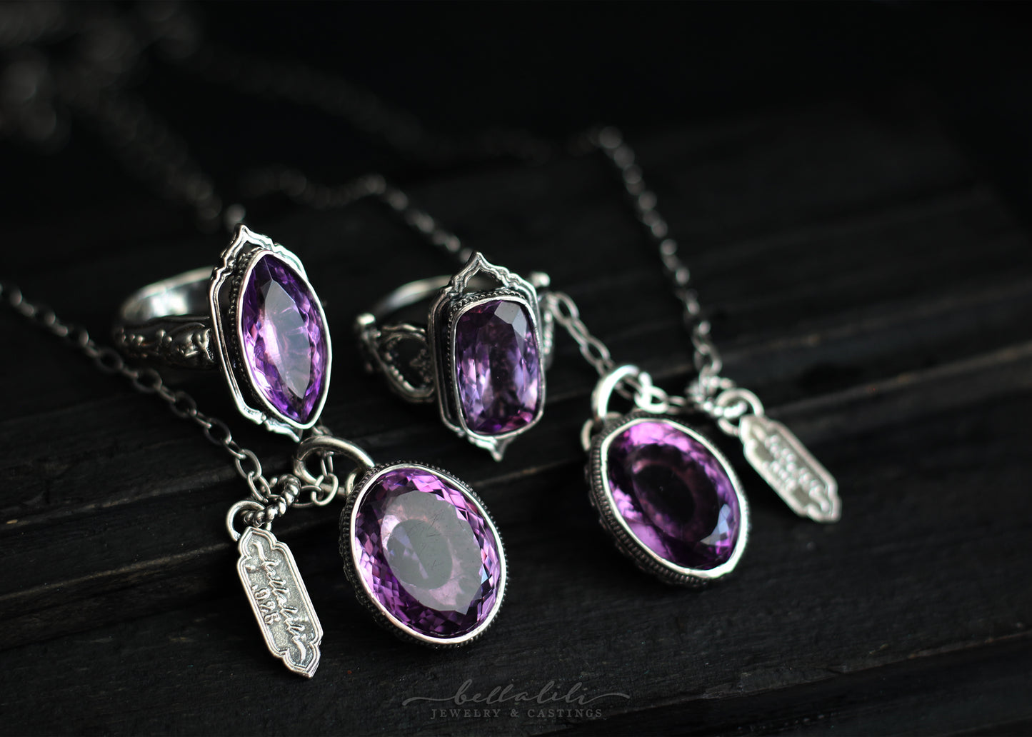 The Amethyst Exalted Ring II, Sterling Silver Ring
