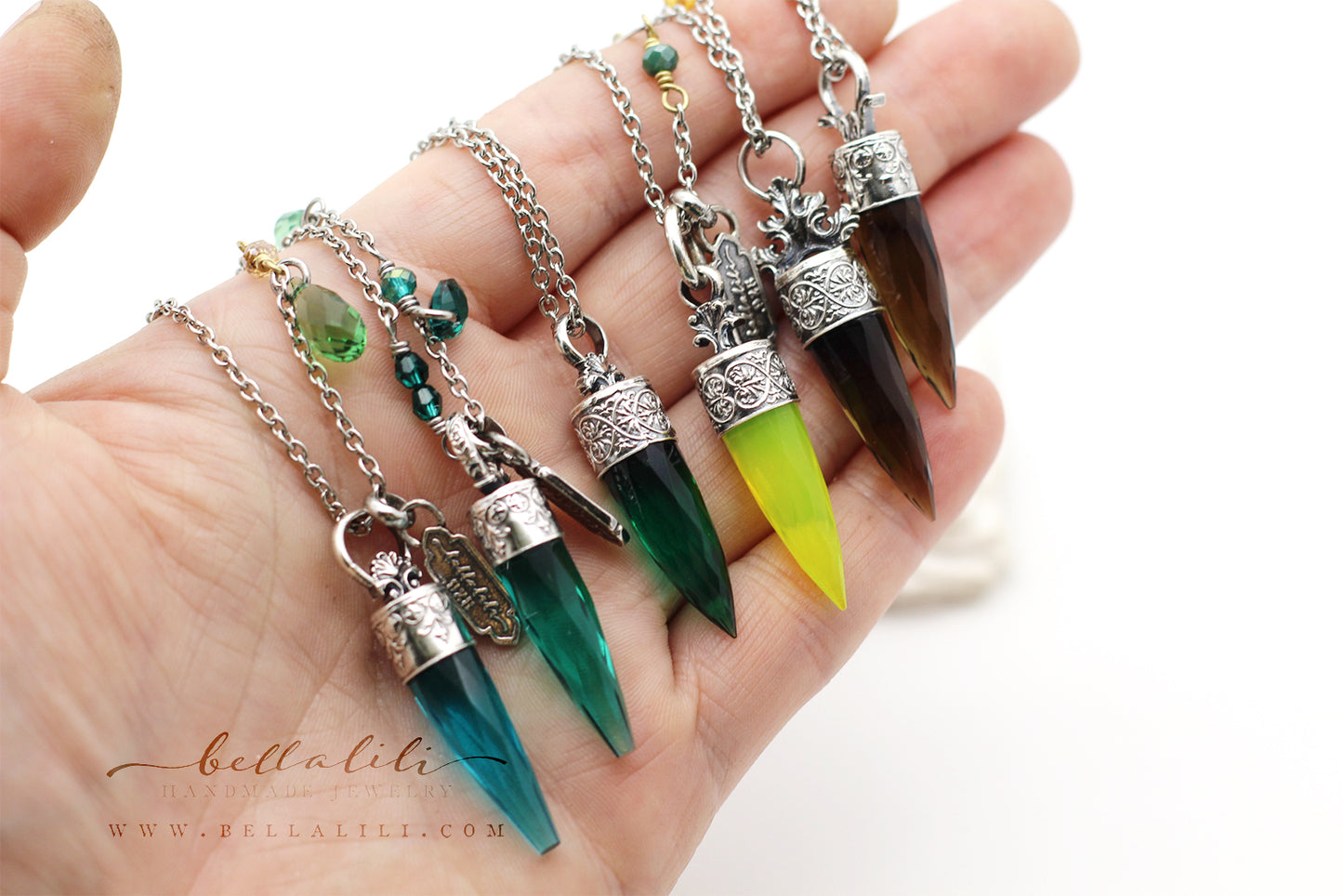 The Harvest Oracle, smoky quartz crystal point necklace