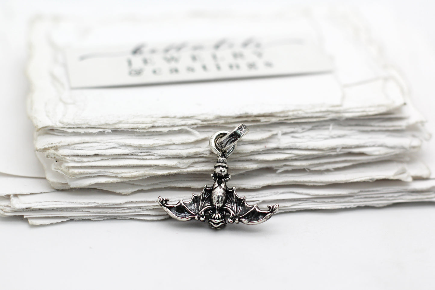 Hanging Bat Sterling Pendant
