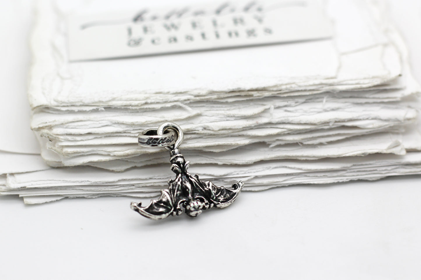 Hanging Bat Sterling Pendant