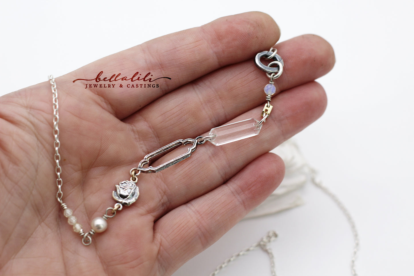 26" Quartz & Sterling Silver Necklace