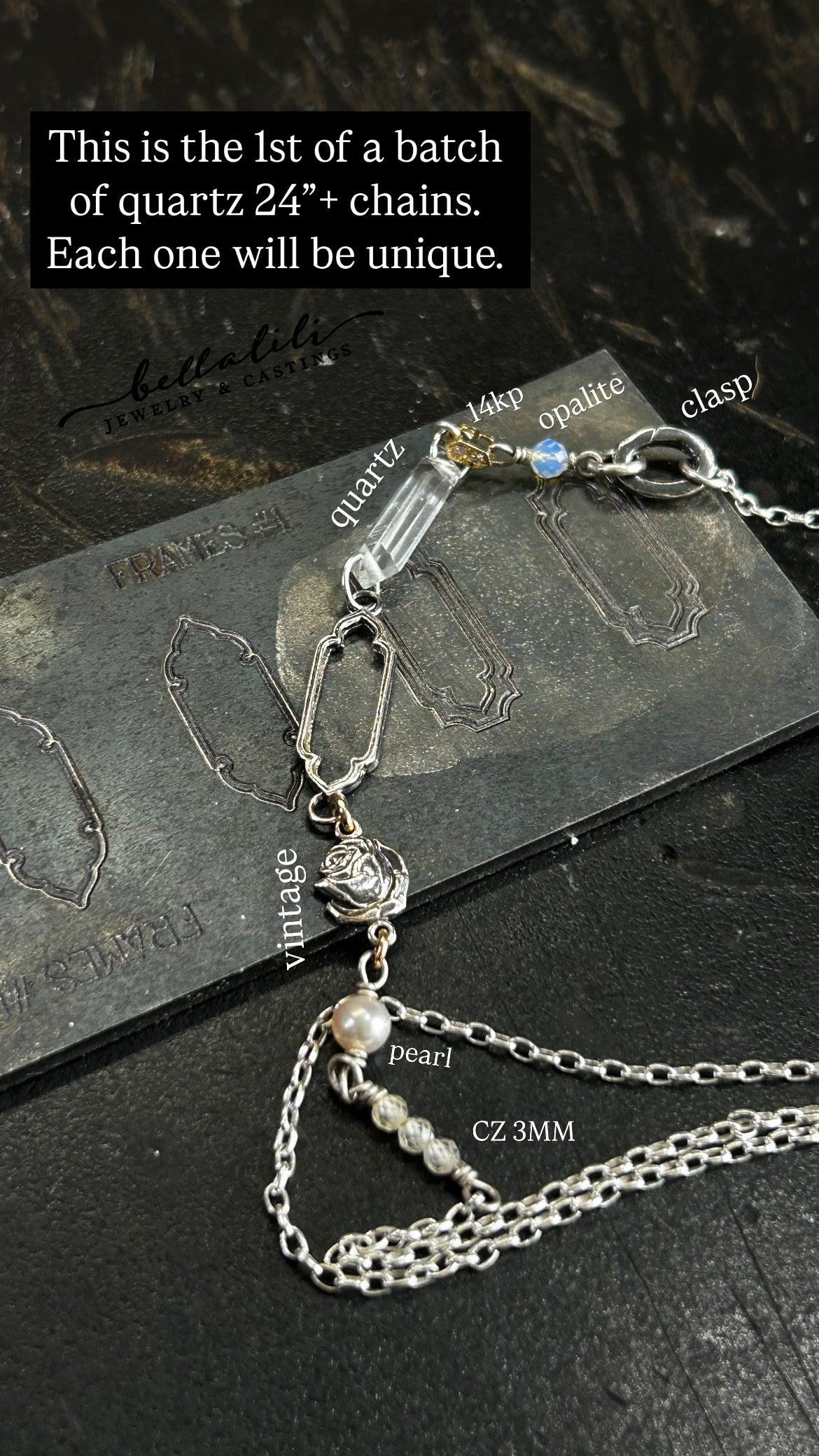 26" Quartz & Sterling Silver Necklace