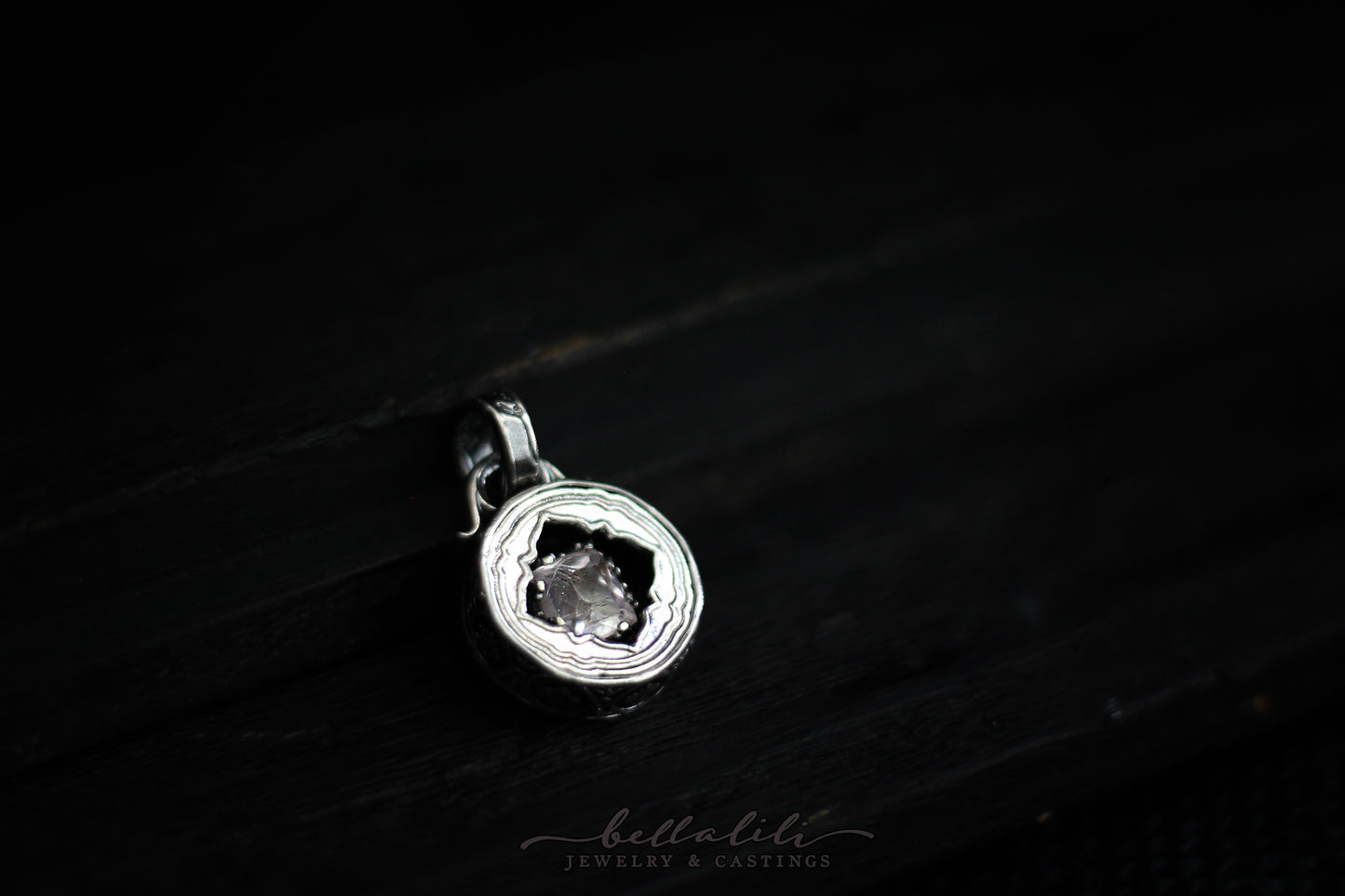 Ambry, Shadowbox No1, Kunzite & Sterling Pendant