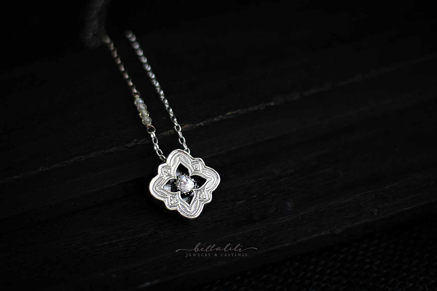 Ambry, Shadowbox No4, Kunzite & Sterling Pendant