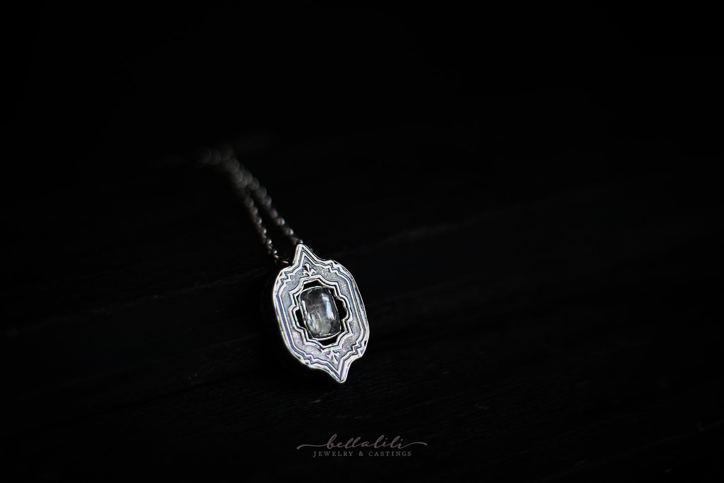 Ambry, Shadowbox No6, Kunzite & Sterling Pendant