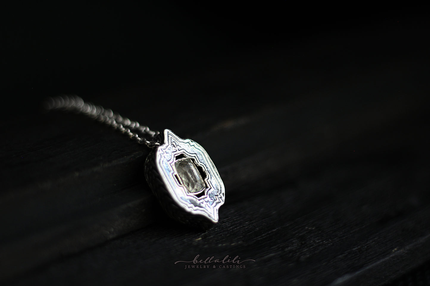 Ambry, Shadowbox No6, Kunzite & Sterling Pendant