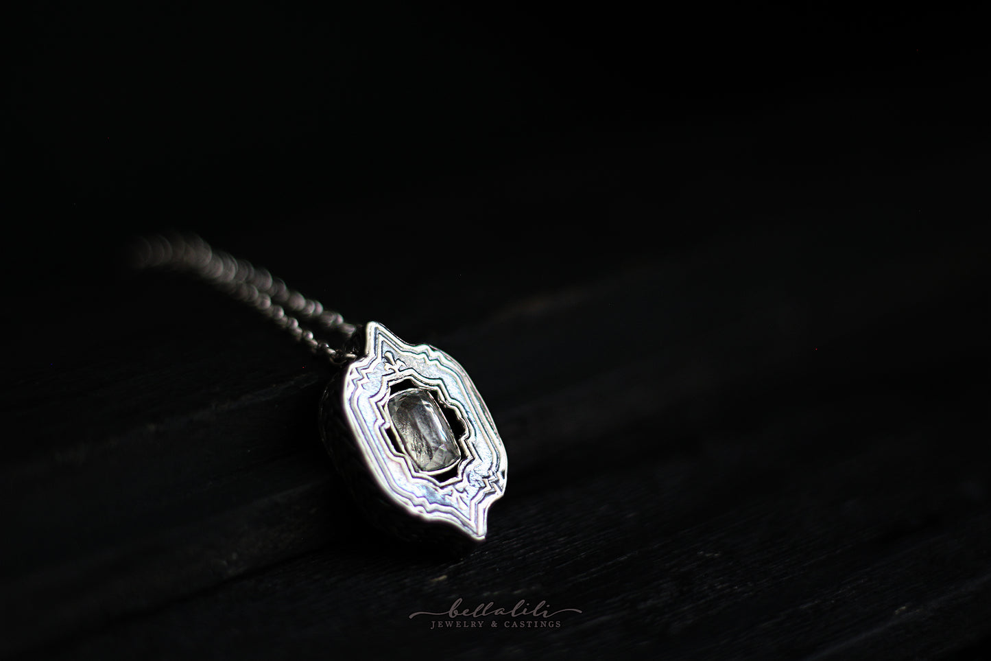 Ambry, Shadowbox No6, Kunzite & Sterling Pendant