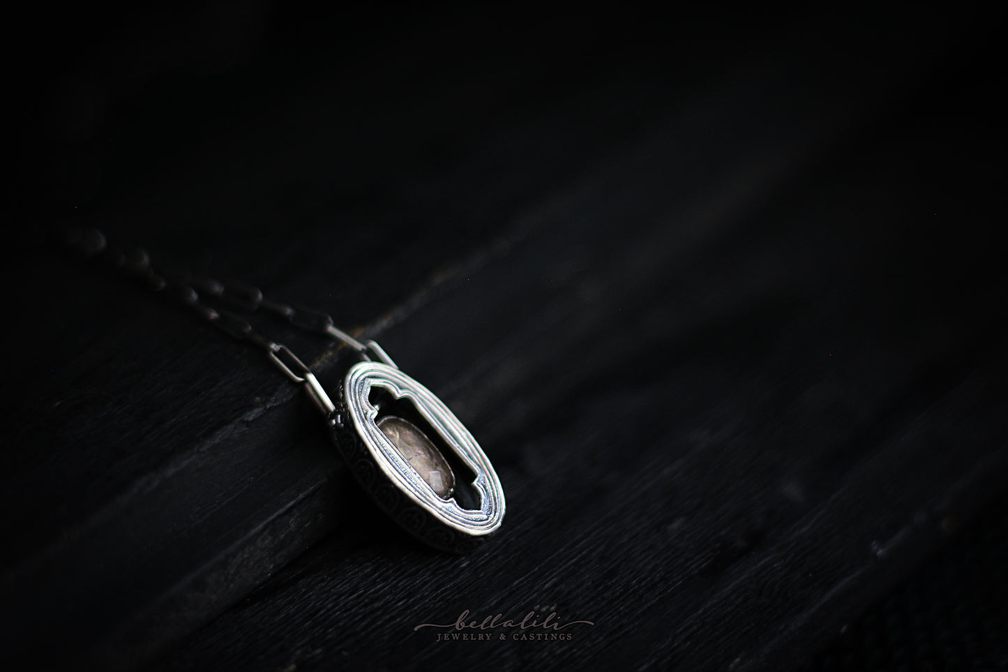 Ambry, Shadowbox No10, Morganite & Sterling Pendant