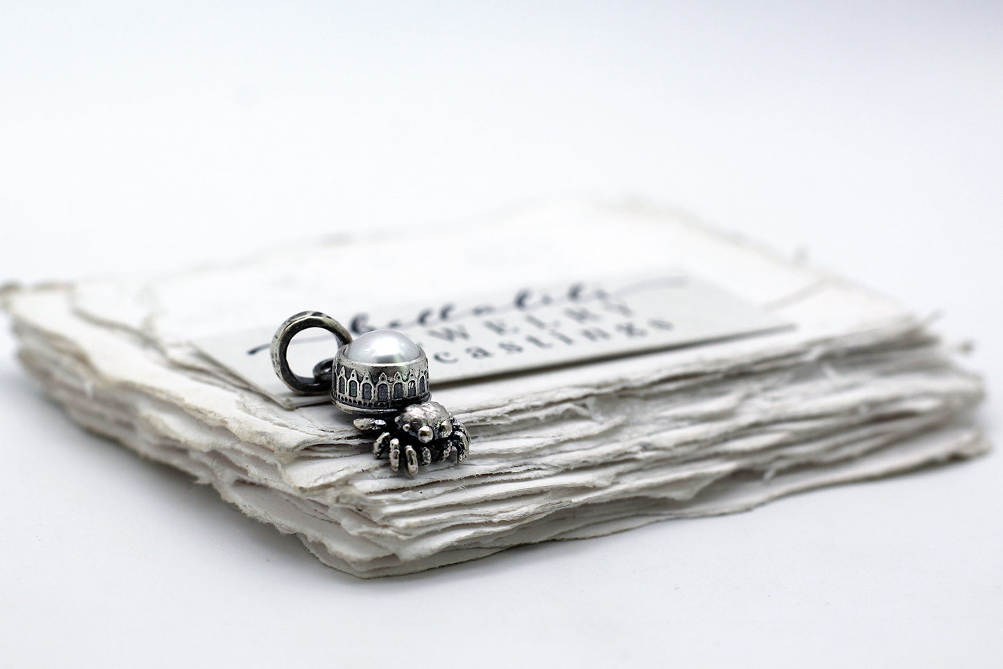 Pearl Spiderling – Sterling Silver Pendant