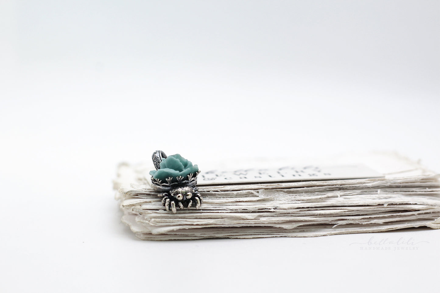 Peony Spiderling – Sterling Silver Pendant