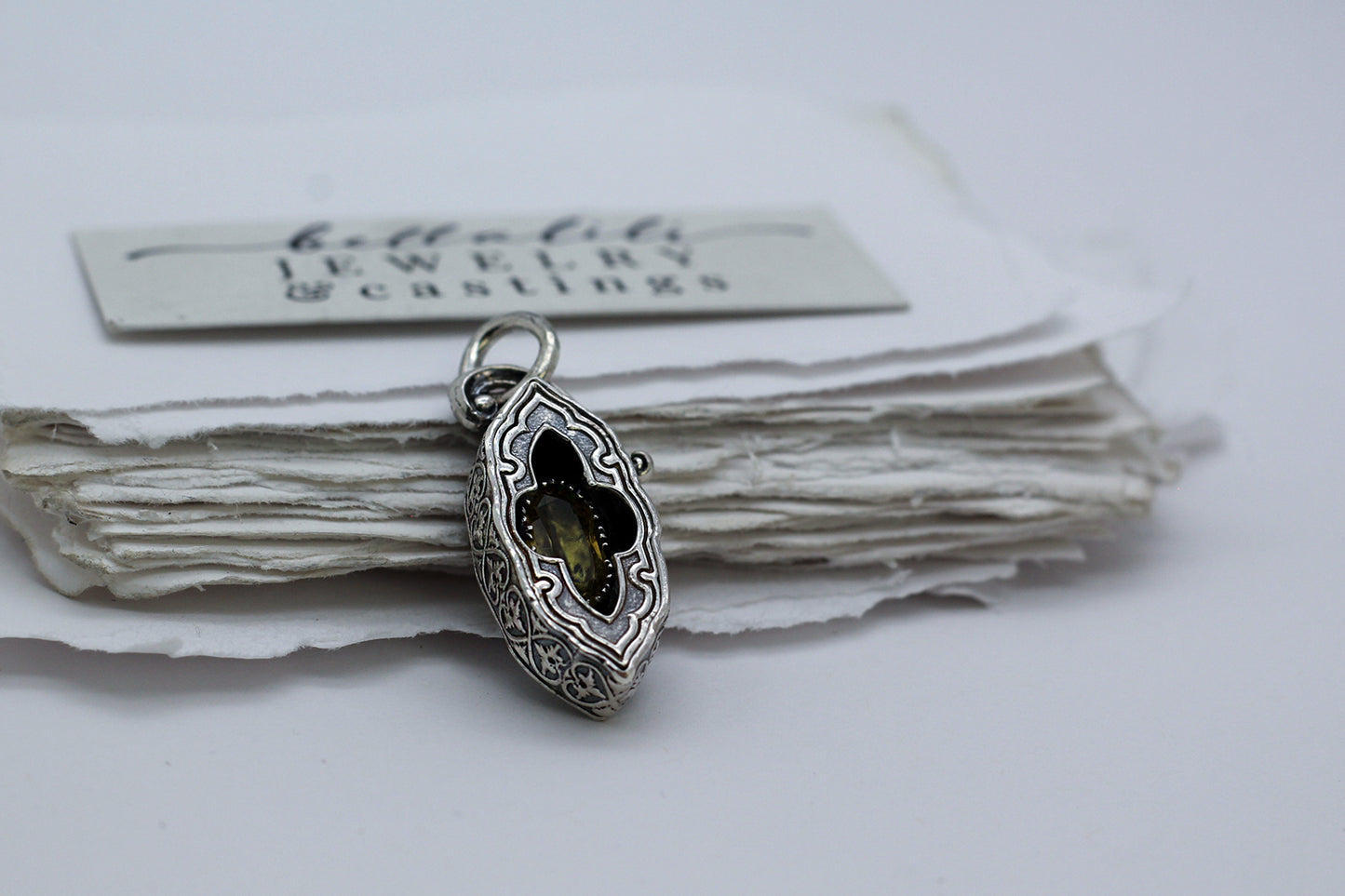 Elixirleaf, Shadowbox No3, Sphene & Sterling Pendant