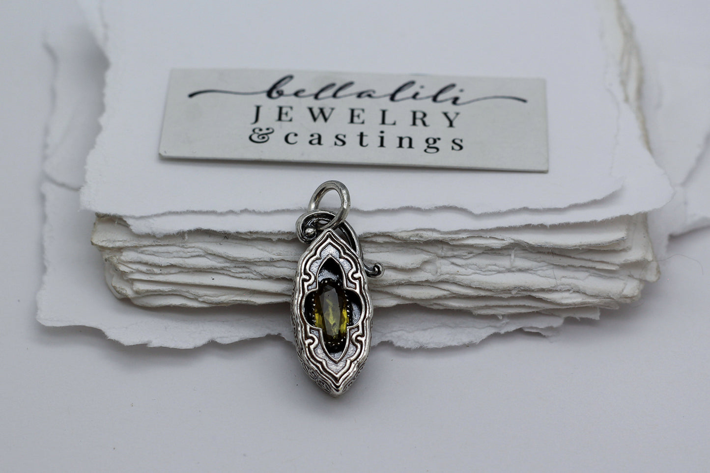 Elixirleaf, Shadowbox No3, Sphene & Sterling Pendant