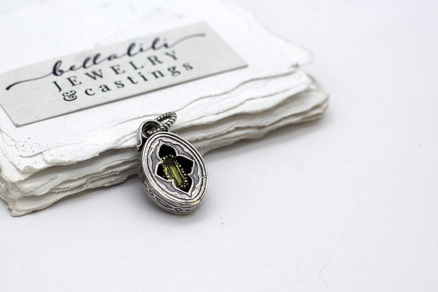 Elixirleaf, Shadowbox No5, Sphene & Sterling Pendant