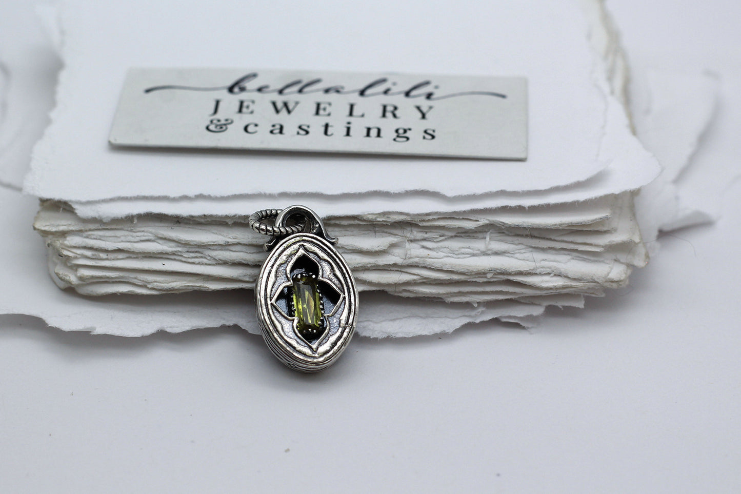 Elixirleaf, Shadowbox No5, Sphene & Sterling Pendant