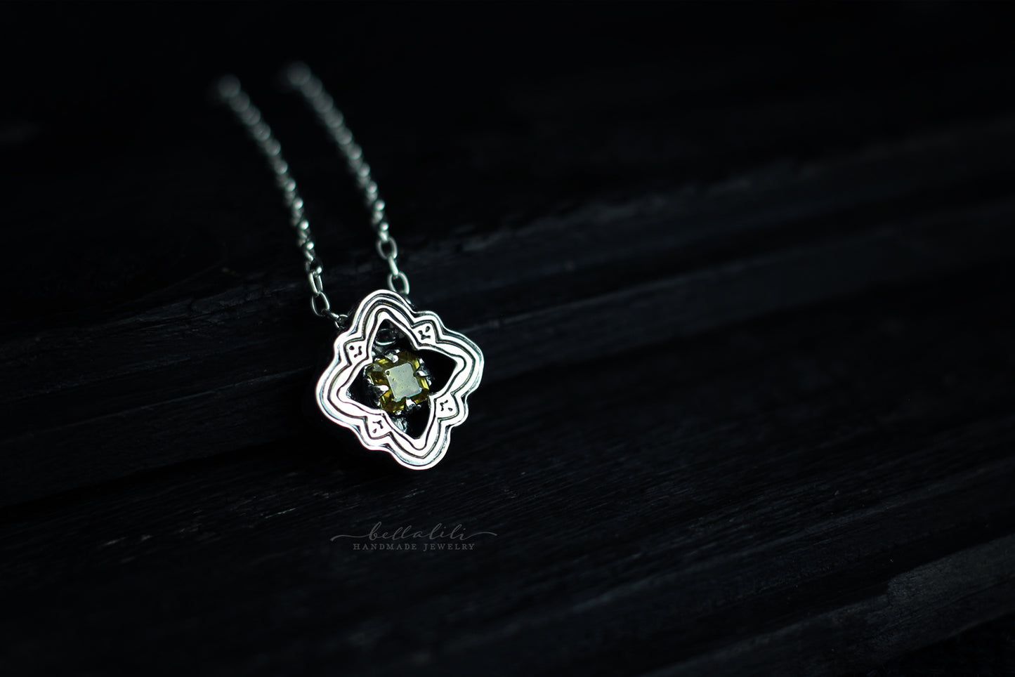 Mini Elixirleaf, Shadowbox No7, Sphene & Sterling Pendant