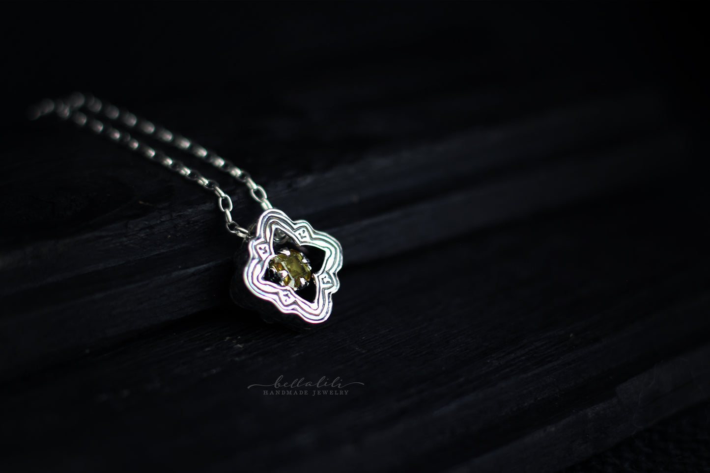 Mini Elixirleaf, Shadowbox No7, Sphene & Sterling Pendant