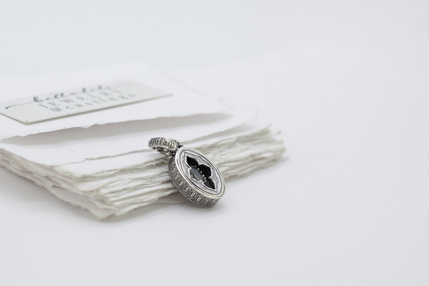 Avélys, Mini Shadowbox No9 aquamarine sterling silver pendant