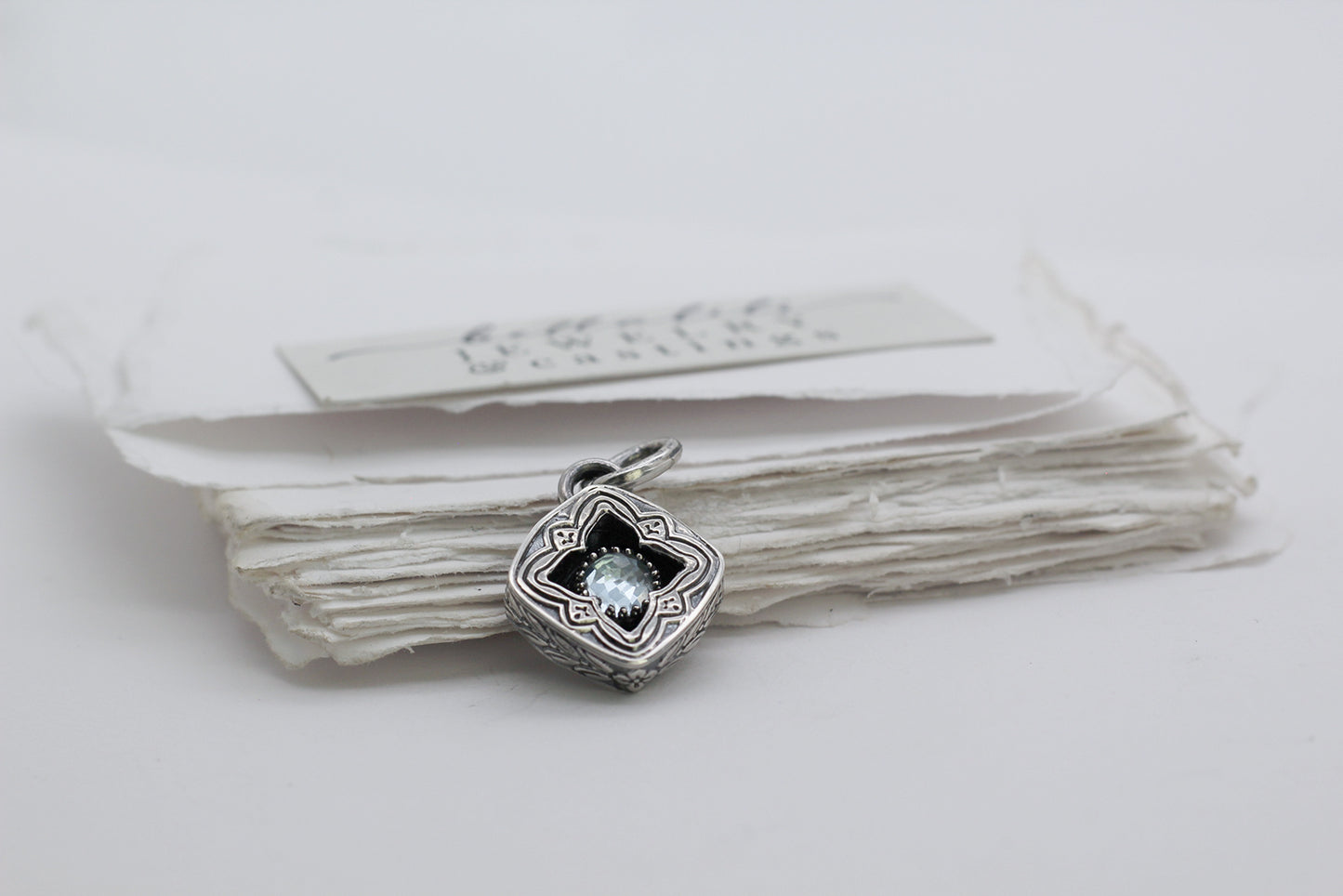 Avélys, Mini Shadowbox No1 Blue Topaz sterling silver pendant