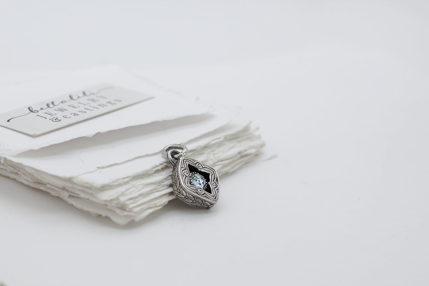 Avélys, Mini Shadowbox No1 Blue Topaz sterling silver pendant