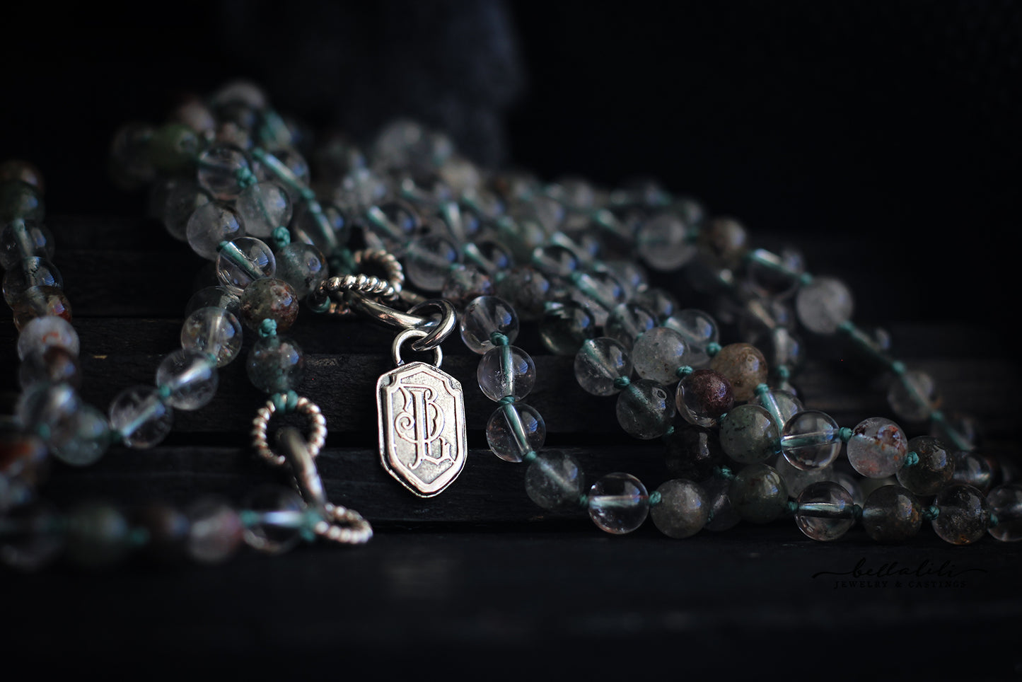 Elyse, 18", 20"or 22" Green Phantom Quartz Beaded Necklaces