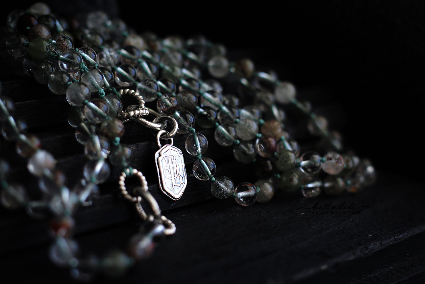 Elyse, 18", 20"or 22" Green Phantom Quartz Beaded Necklaces
