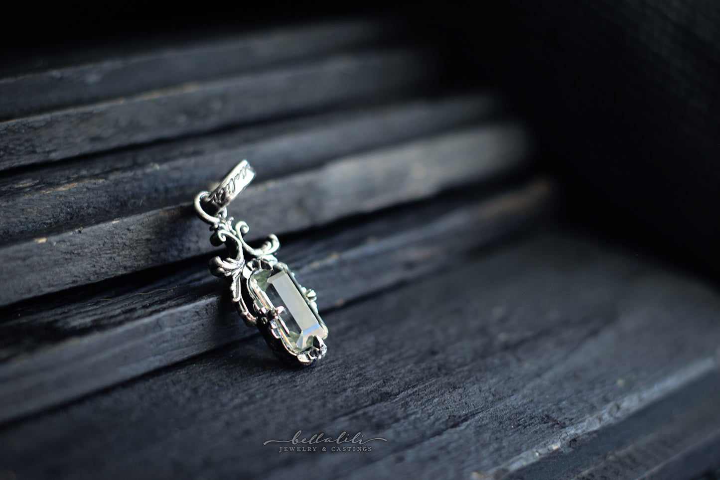 Aurovelle, Aquamarine Solitaire Pendant, Sterling