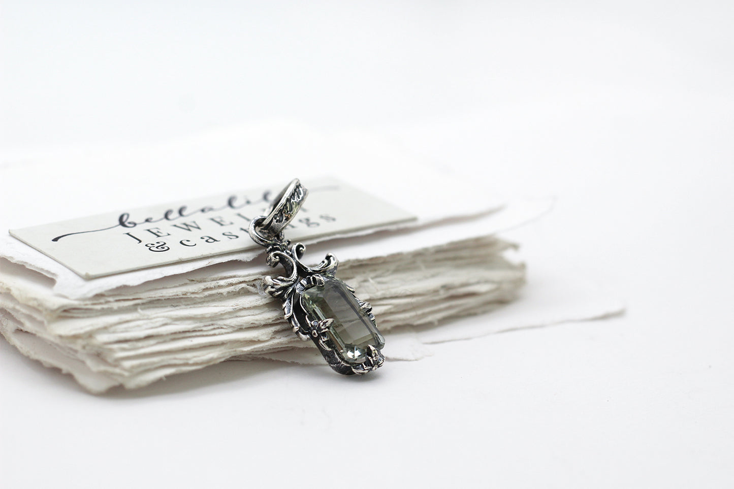 Aurovelle, Aquamarine Solitaire Pendant, Sterling