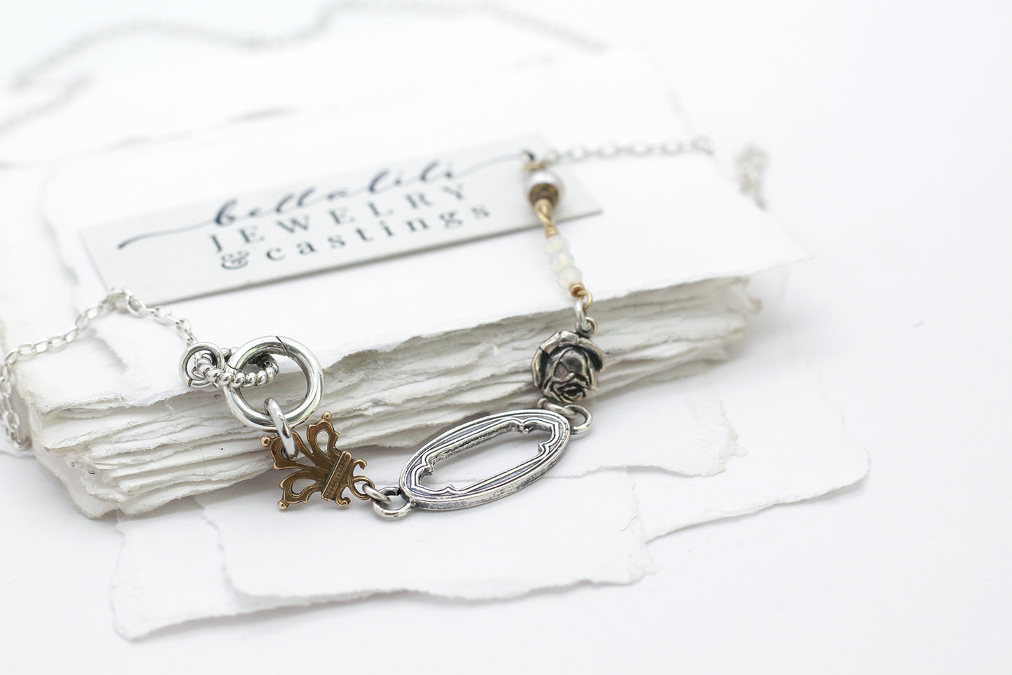 24" Avalyse Chain, Sterling & Brass Necklace