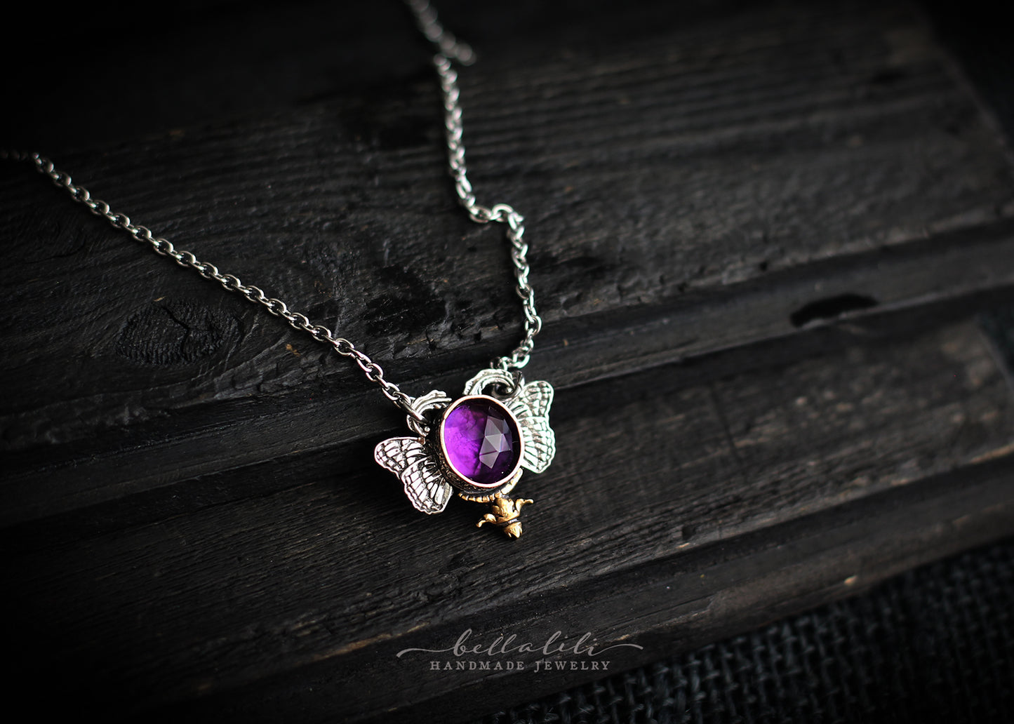 Aetherwing Mini, Amethyst Butterfly Sterling Silver