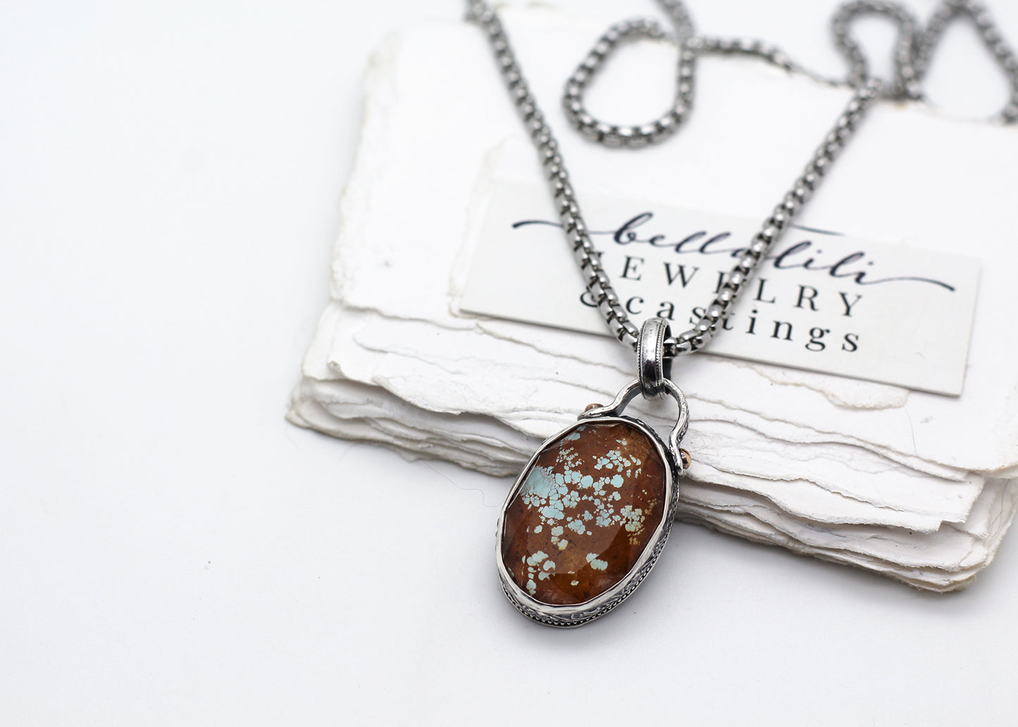 The Allegory of Earth and Sky Pendant, Royston Turquoise & Sterling