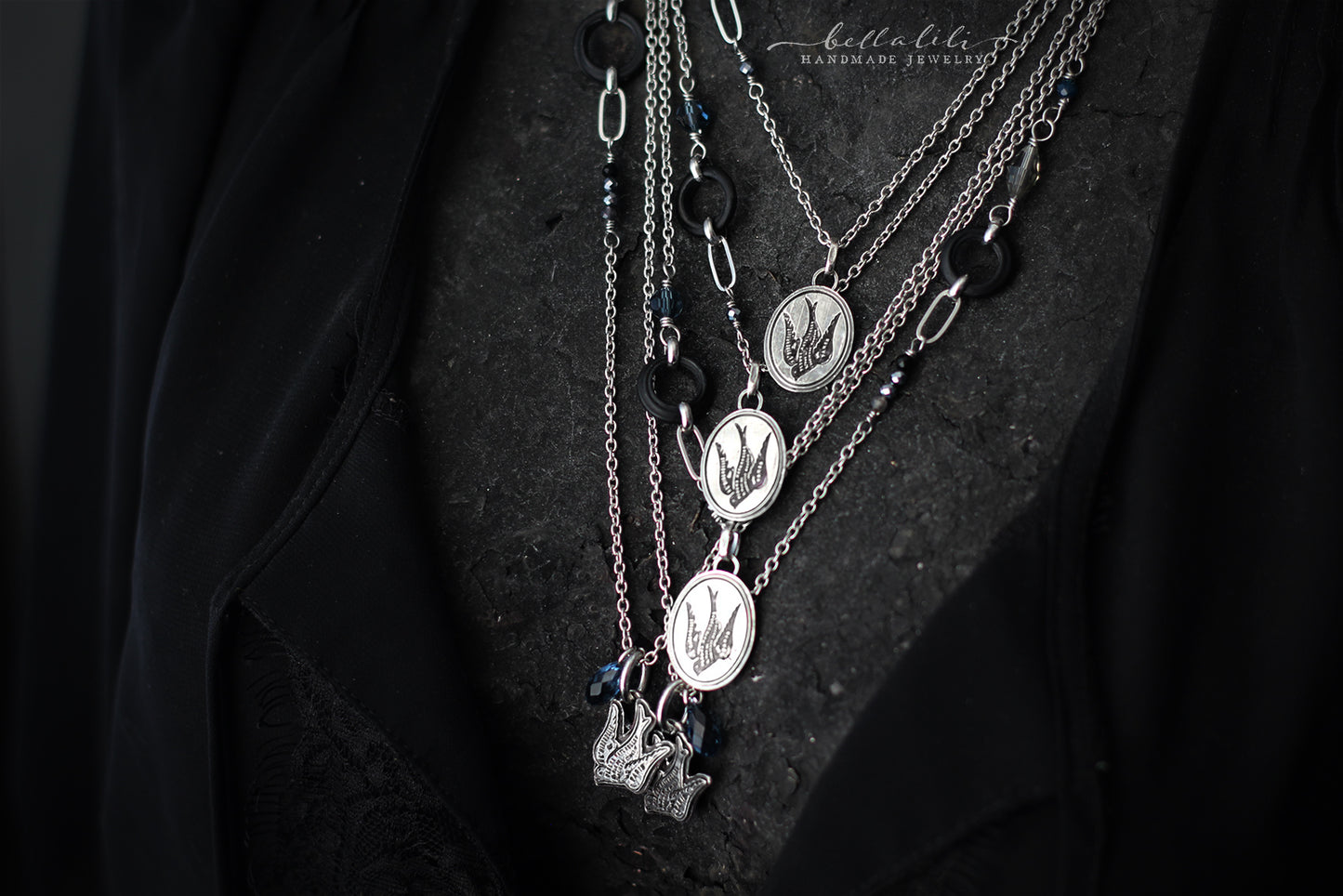 L’Hirondelle - Sterling Silver Bird Necklace Ephemera No. 02