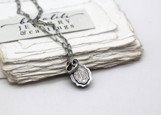Mignonette | Vintage Black Glass Mourning Cameo Necklace