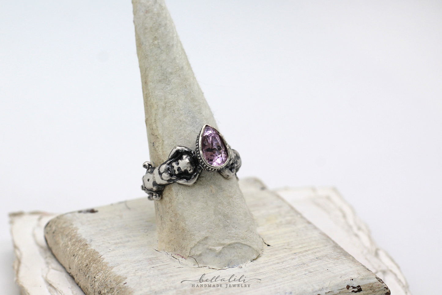 2.25ct Kunzite Solitaire Ring, Sterling Silver, Sized to Order