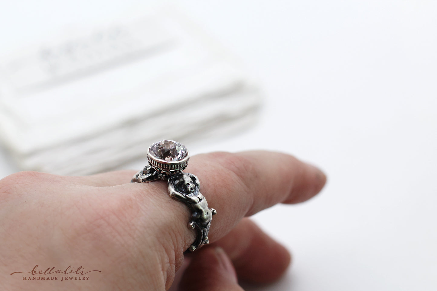 3.25ct Kunzite Solitaire Ring, Sterling Silver, Sized to Order