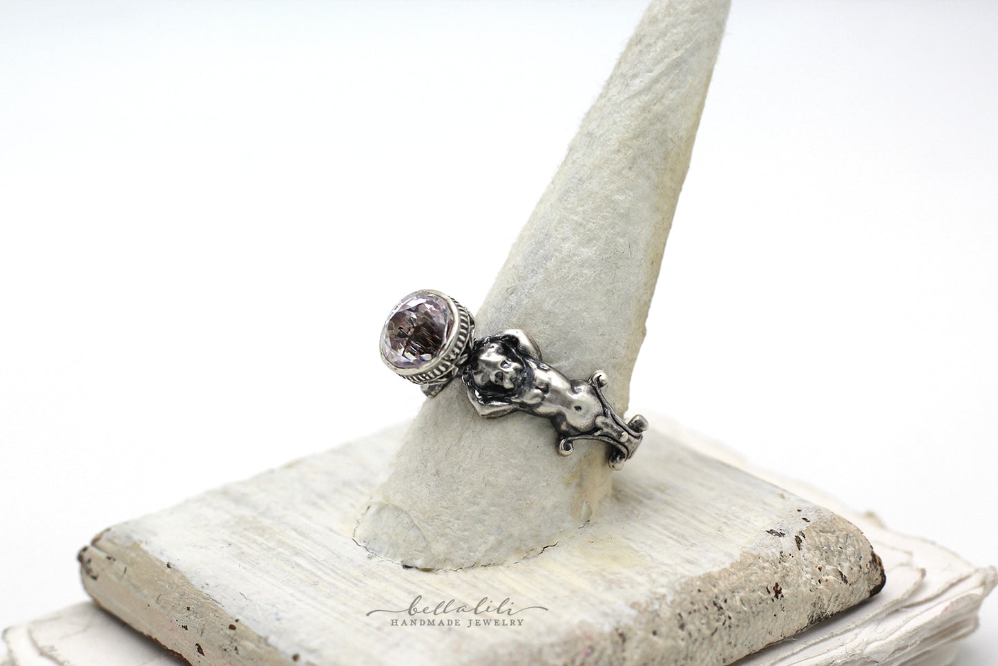 3.85ct Kunzite Solitaire Ring, Sterling Silver, Sized to Order