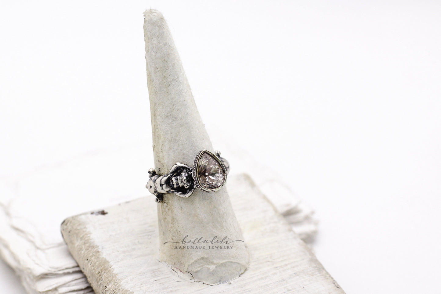 3.6ct Kunzite Solitaire Ring, Sterling Silver, Sized to Order