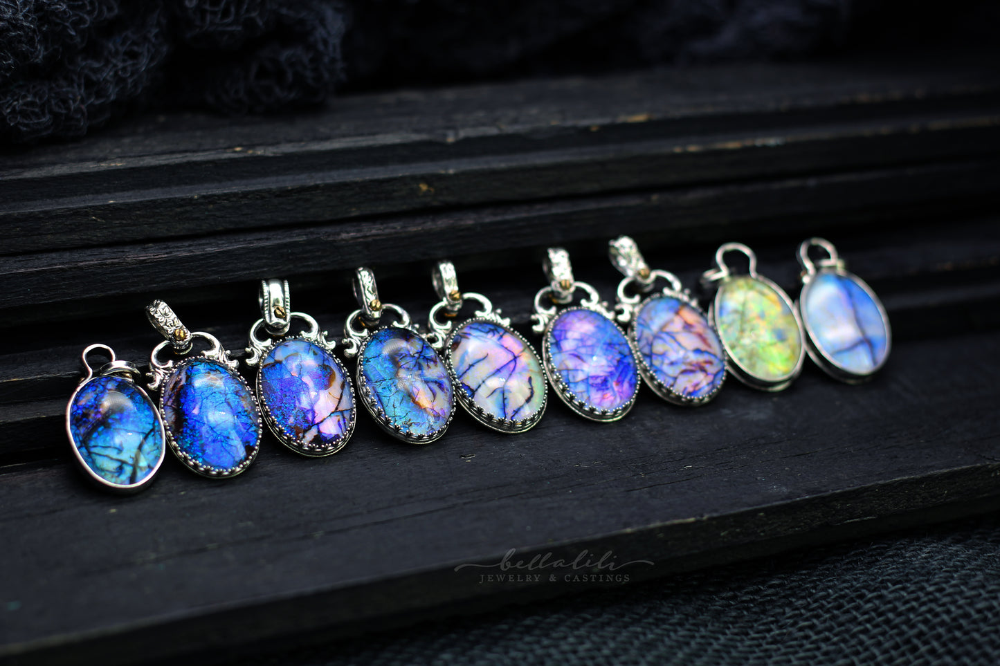 Large Opal Doublet Pendant in Sterling Silver