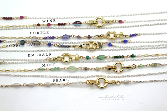 Sale! 24" Silver & Gold Beaded Chain