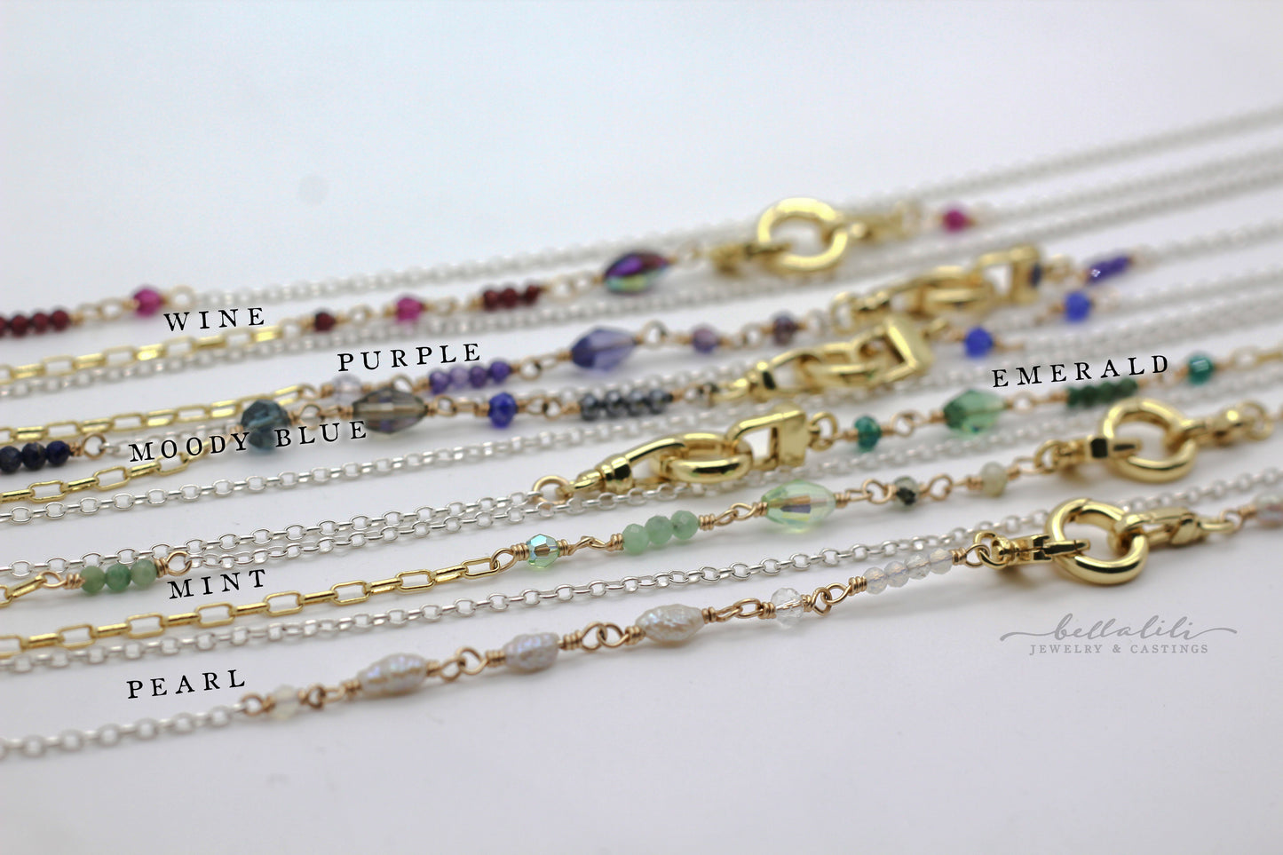 Sale! 24" Silver & Gold Beaded Chain