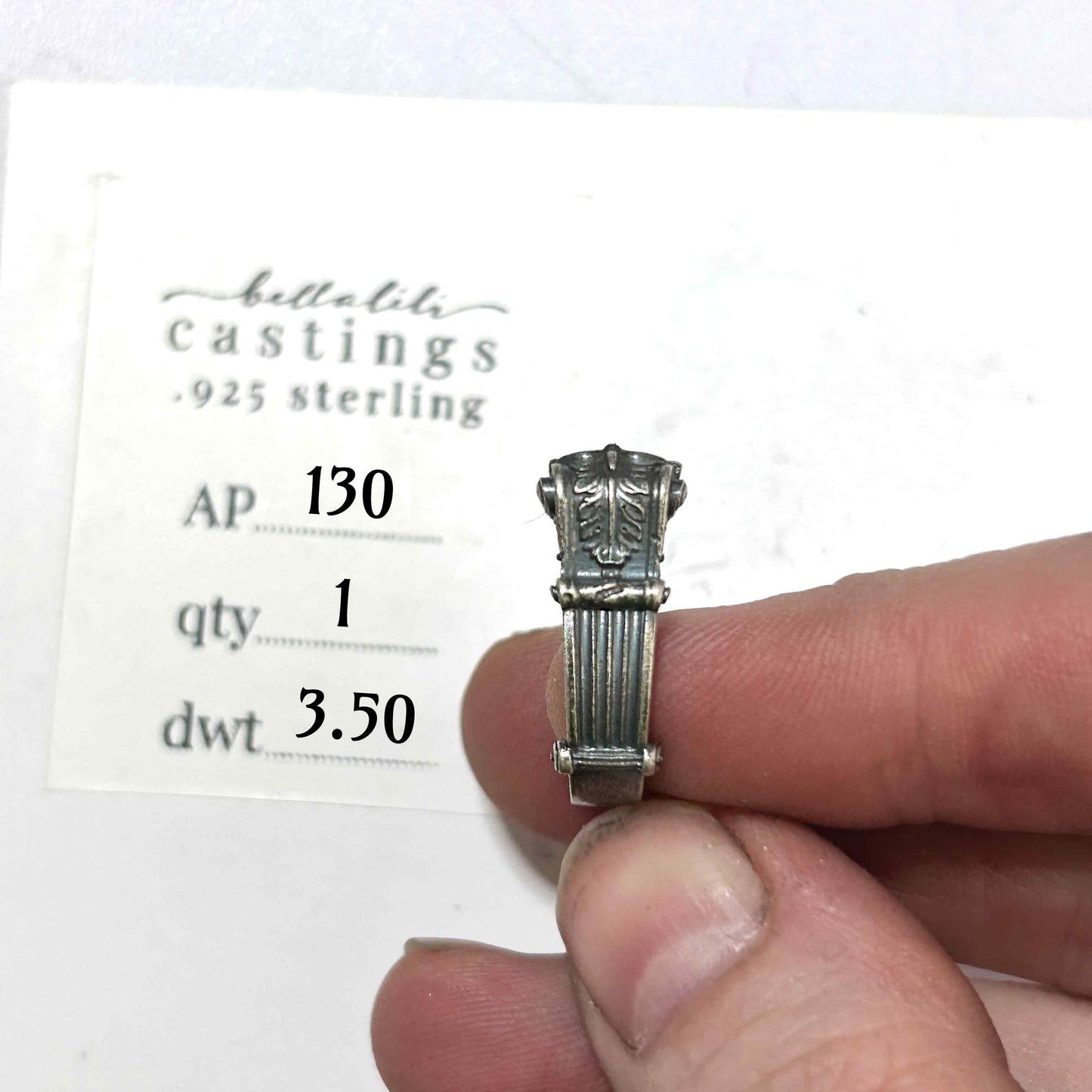 AP130 Column Ring Band Casting, Sterling Silver